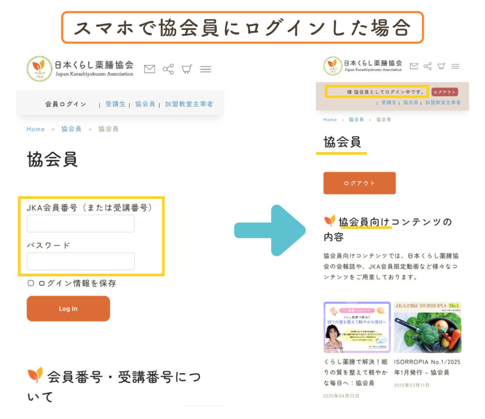 協会員専用ページログインイメージ